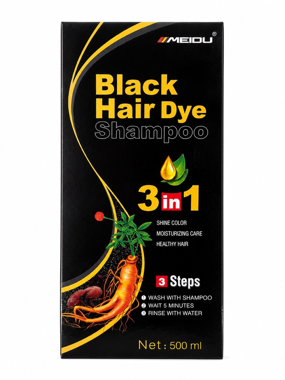 Black Hair Dye Shampoo - Black